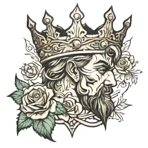 Elijah with crown tattoo design idea