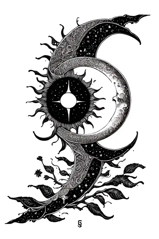 sun and moon tarrot card tarot tattoo design idea