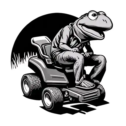 Kermit  The problem riding   Lawnmower tattoo design idea