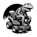 Kermit  The problem riding   Lawnmower tattoo design idea