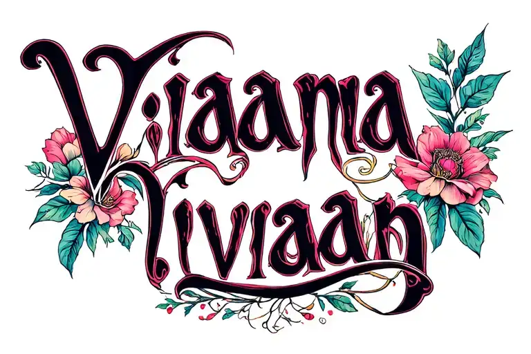 "Viaana Vivaan" Two Word Ambigram Generator tattoo design idea