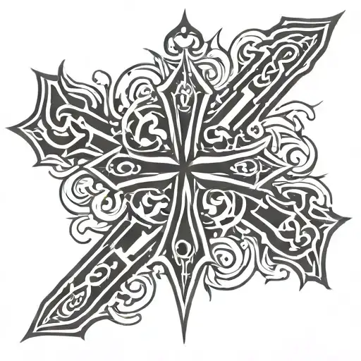 Crusader cross symbol tattoo design idea