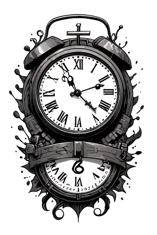 3 clocks military gear number 26 tattoo design idea