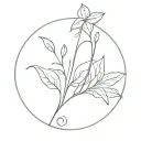 fine line tattoo of an opal tattoo design idea