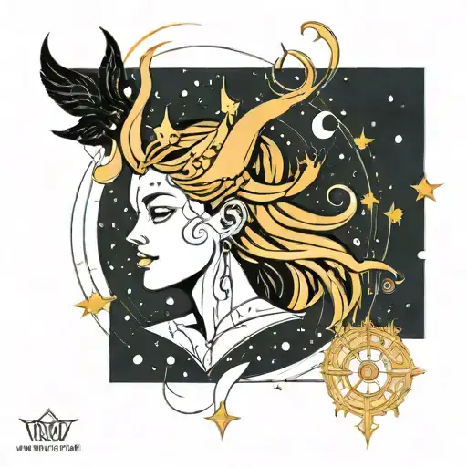 virgo constellation tattoo design idea