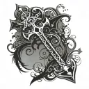 keyblade kingdom hearts tattoo design idea