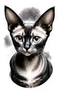 devon rex cat tattoo design idea