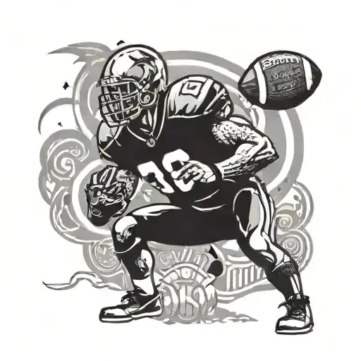 a football coach who has a deep relationship with his god and thinks god loves him tattoo design idea