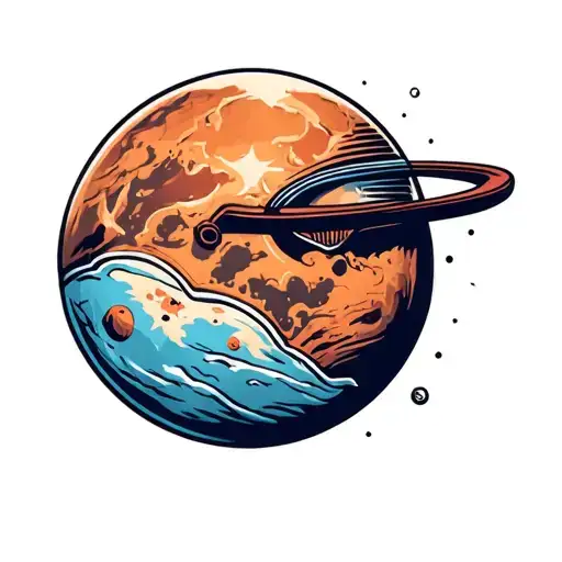 Mars tattoo design idea