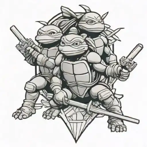 tmnt weapons tattoo design idea
