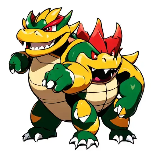 bowser and bowser jr tattoo design idea