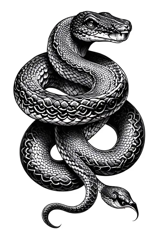snake with mandala print inside tattoo design idea