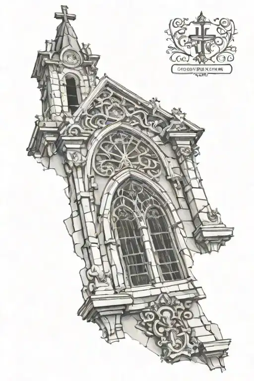 church window tattoo design idea