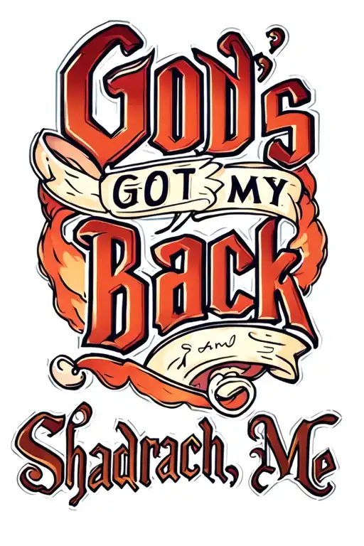 "God’s Got My Back Shadrach, Me" Christian tattoo design idea