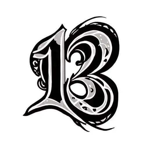 Cancer sign, number 13, letter of lyrics, chance, life, love, ikigai, maori style tattoo design idea