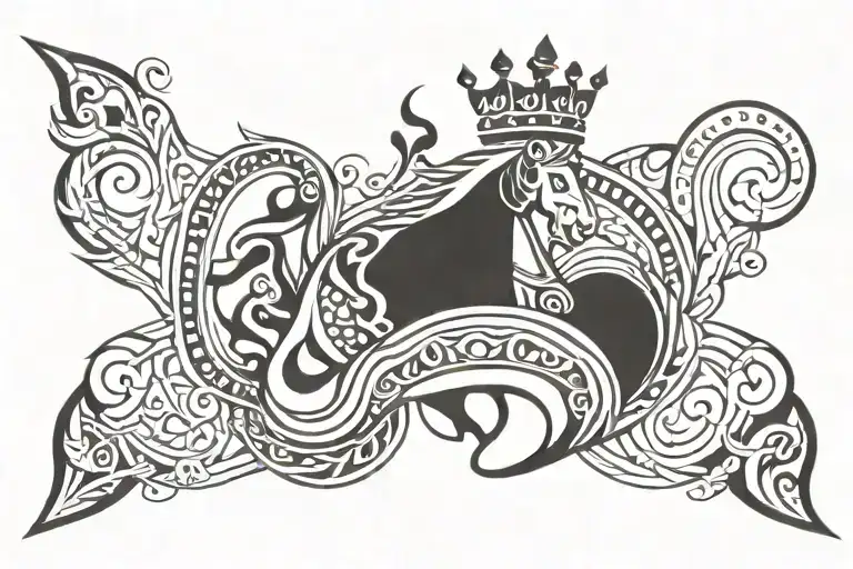 king from chess tattoo design idea