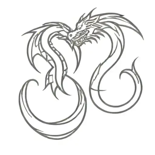 dragon emblem simple matching best friend tattoo design idea