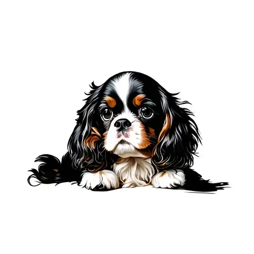 Cavalier King Charles Spaniel tattoo design idea
