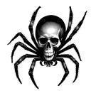 Skull and spider tattoo design idea