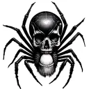 Skull and spider tattoo design idea
