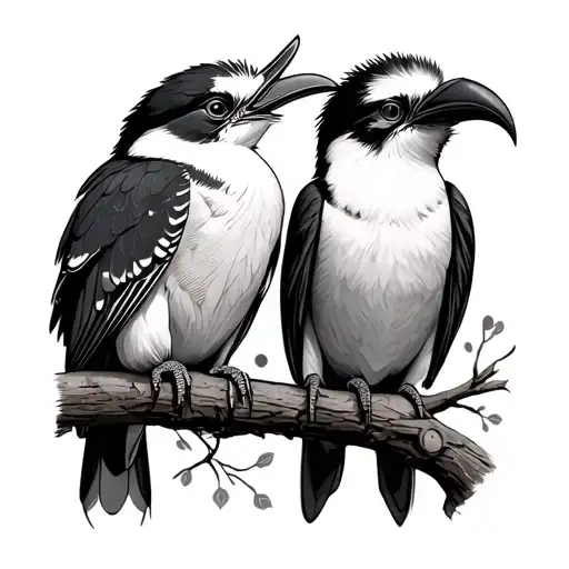 kookaburra and hornbill tattoo design idea