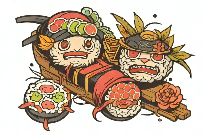 sushi duo friend tattoo tattoo design idea