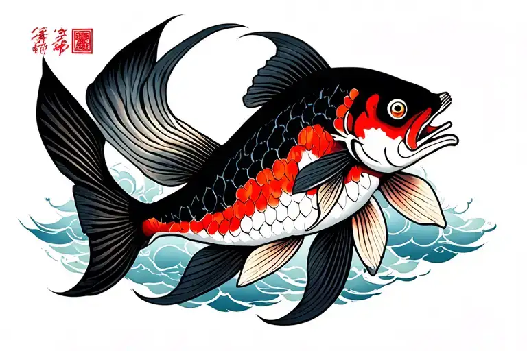 coy fish tattoo design idea