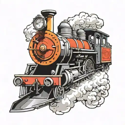 locomotive steam train tattoo design idea