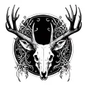 deer skull tattoo design idea