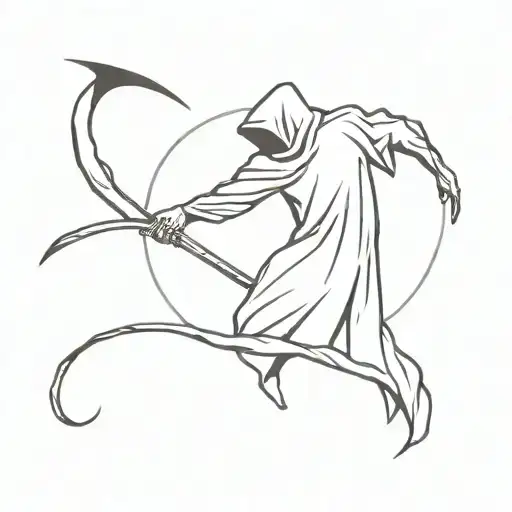 evil grim reaper scythe  tattoo design idea