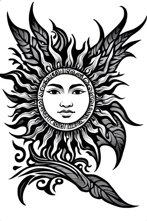 Pinoy sun tattoo with Filipino tribal tattoo tattoo design idea