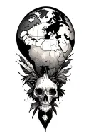world travel tattoo design idea