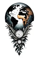 world travel tattoo design idea