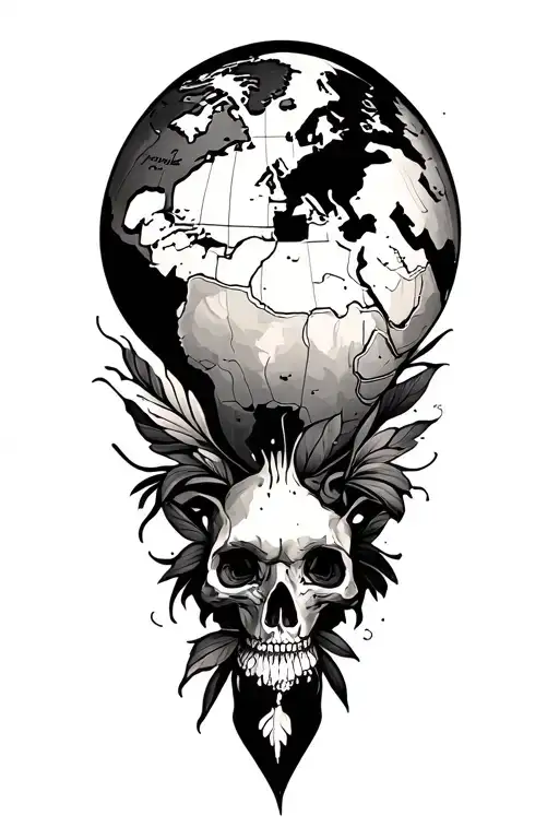 world travel tattoo design idea