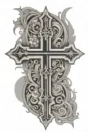 Negative space Cross tattoo design idea