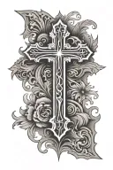 Negative space Cross tattoo design idea