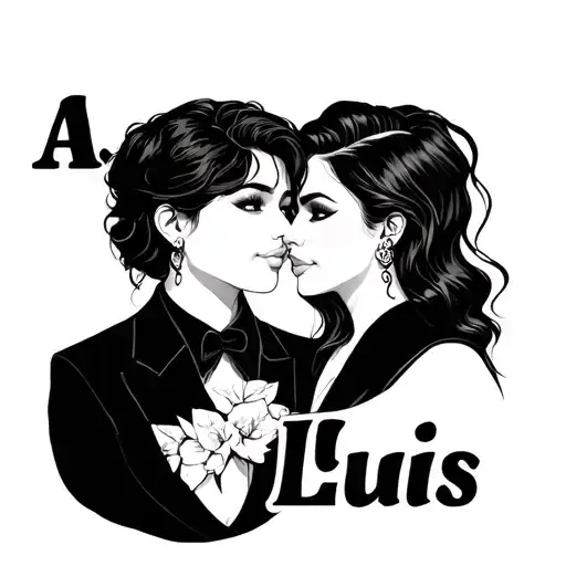 Merge words Alejandra and Luis tattoo design idea