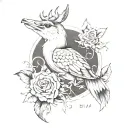 Hirsch tattoo design idea