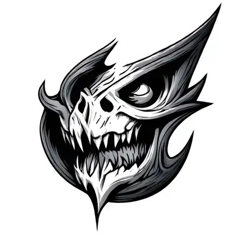 Trebble cleft with Skyrim logo tattoo design idea