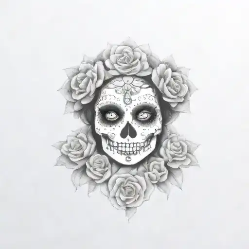 mexican catrina tattoo design idea