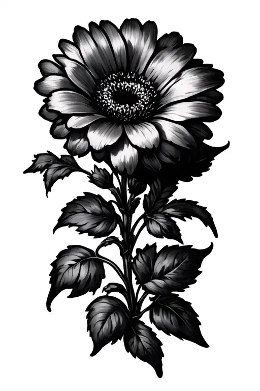 roman numerals and august flower tattoo design idea