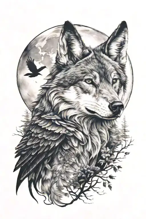 1,528+ Raven And Wolf Tattoo Ideas in 2026 - BlackInk AI