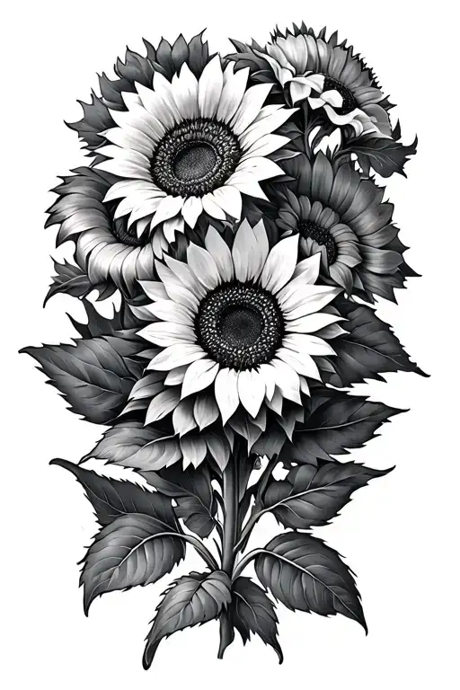 sunflowers and blue bonnet flower tattoo design idea