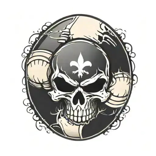 rugby ball with punisher logo incorporated tattoo design idea