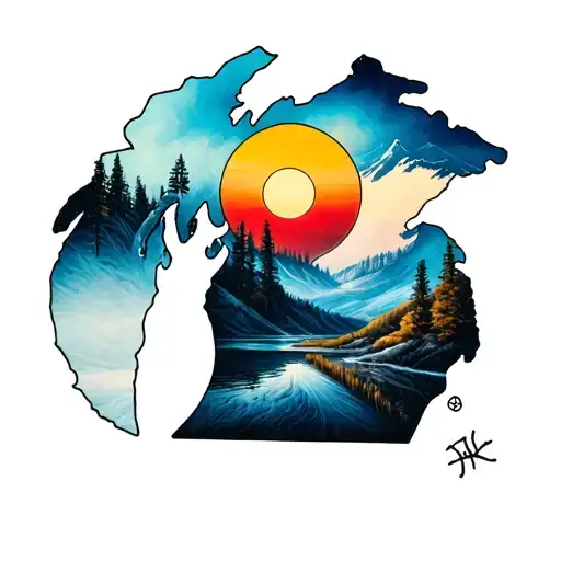 michigan and Colorado tattoo design idea