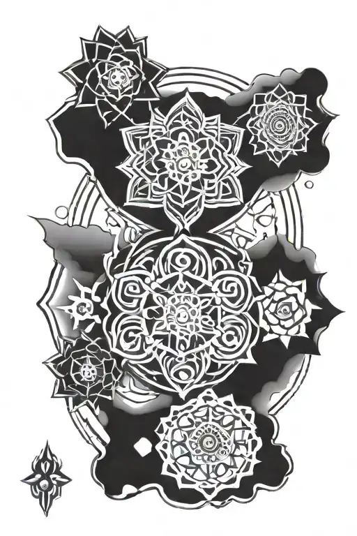 chakra symbols tattoo design idea