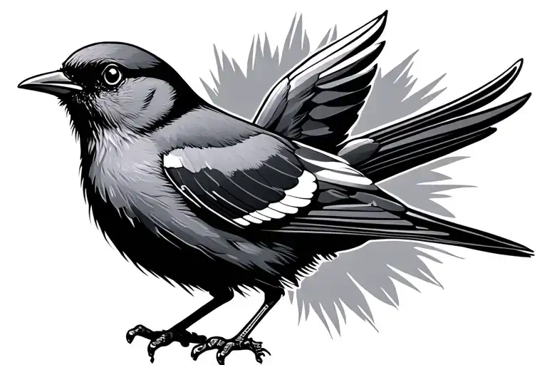 a starling bird, a tribute to my late grandfather who loved gaa football tattoo design idea