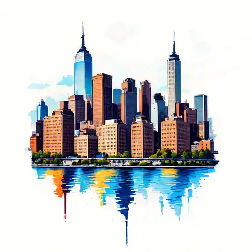 cincinnati skyline tattoo design idea