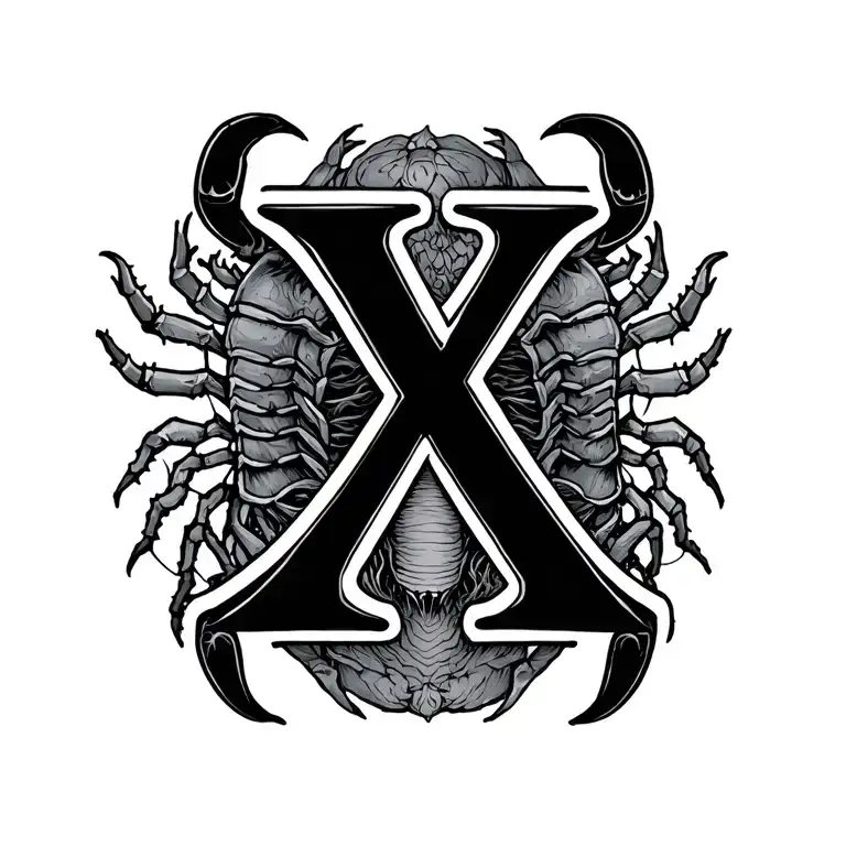 October and November scorpios, letters Z and X tattoo design idea