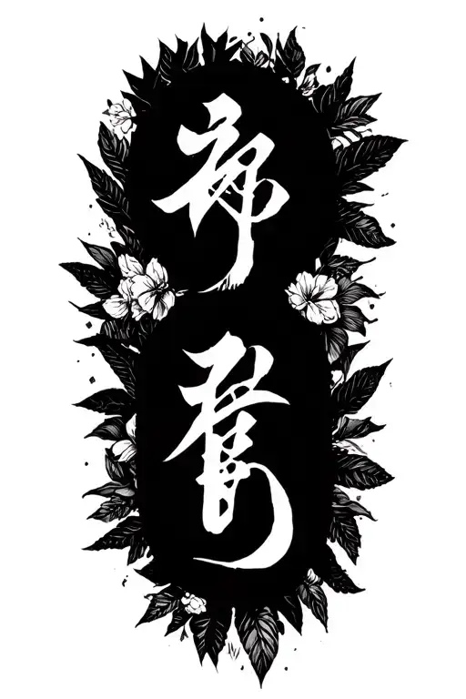 closed freedom sign with yuzu pusi tattoo design idea
